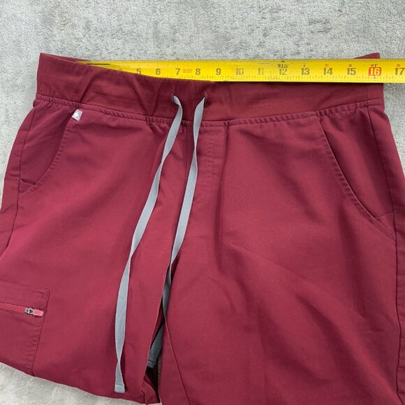 Figs Scrub Set Womens Large Catarina Top Zamora Petite Pants Burgundy Medical RN - Picture 8 of 16